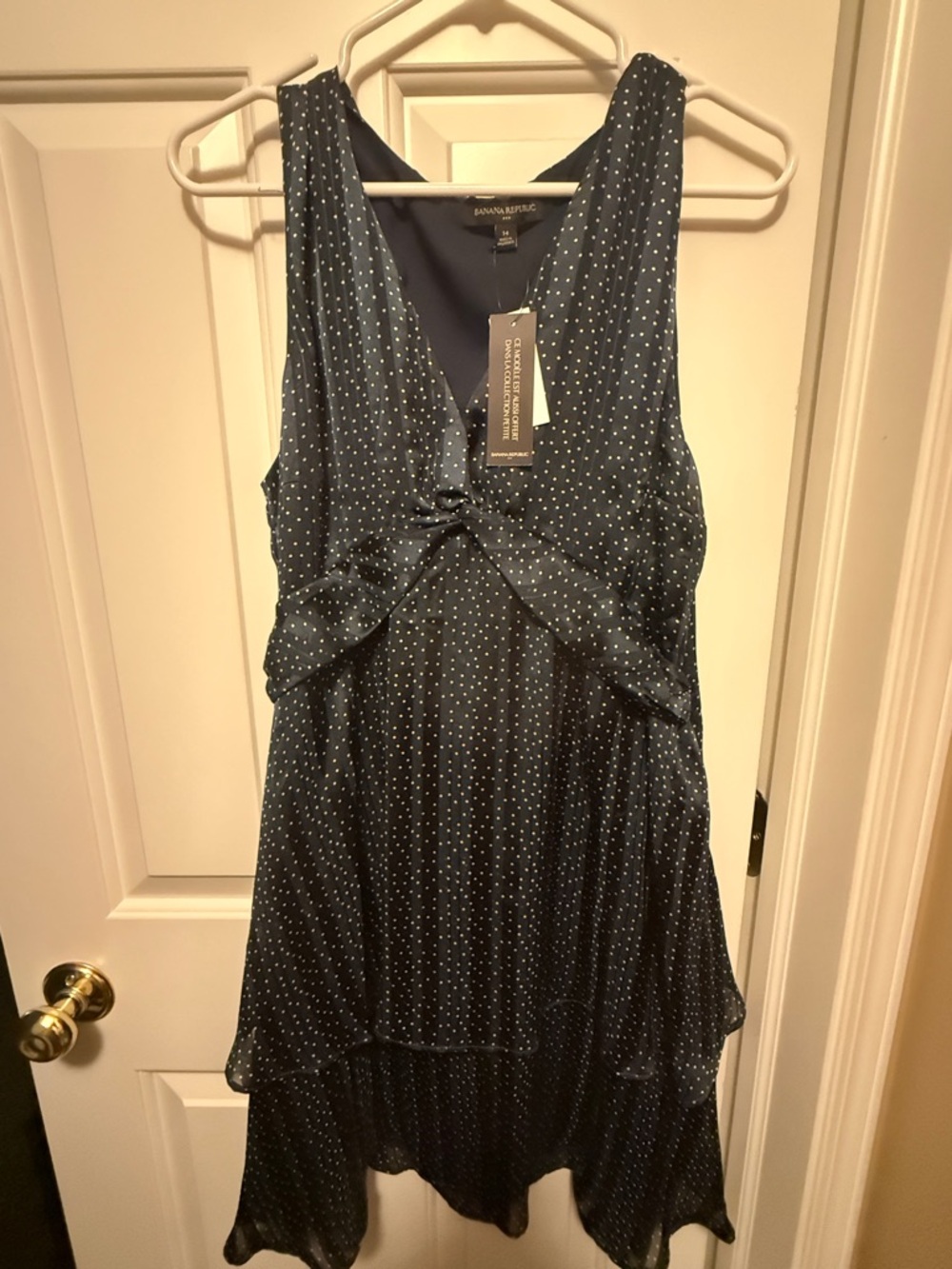 Banana Republic Navy Polka Dot Dress